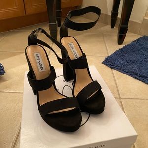 Steve Madden suede strappy heels.